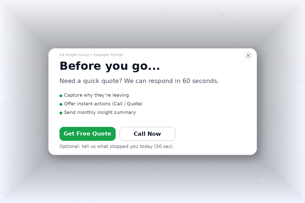 Exit prompt example mockup